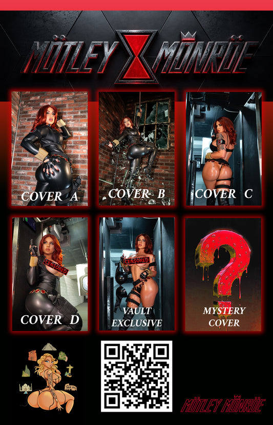 Motley Monroe Black Widow inspired Cosplay Gallery art book